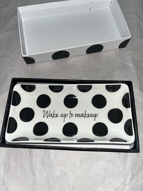 Sephora Catch All Ceramic Tray Dish WAKE UP TO MAKEUP New In Box